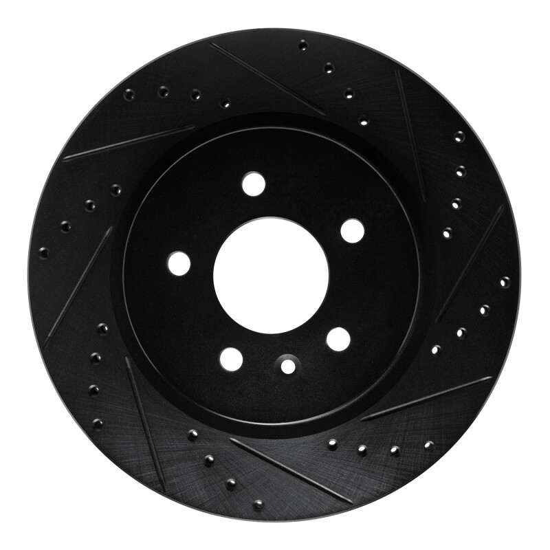 Buick Regal Sportback Brake Rotor (1) - Rear Right - R1 Concepts - Drilled & Slotted - Black - `16-`20